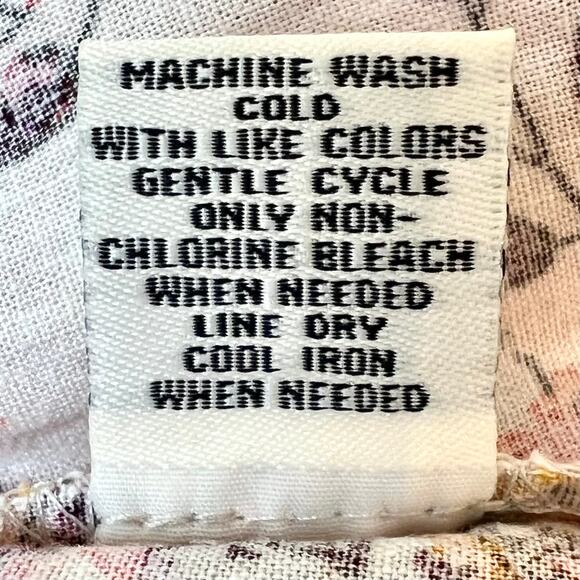 Caffe Marrakesh Square Neck Floral Button Up Linen Blouse Size XL NWT - Picture 9 of 9